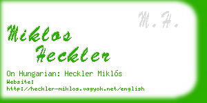 miklos heckler business card